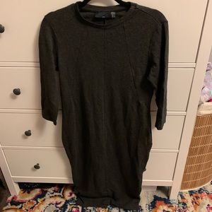 Zara Dark Gray Long Sleeve Bodycon Dress Sz L